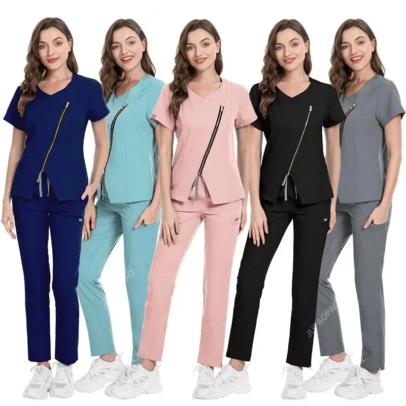 

Surgical Gown Women Nurse Set Medical Nurse Beauty Salon Work Gown Clinical Frosted Top Pants Hydrotherapy Doctor Care Clinical