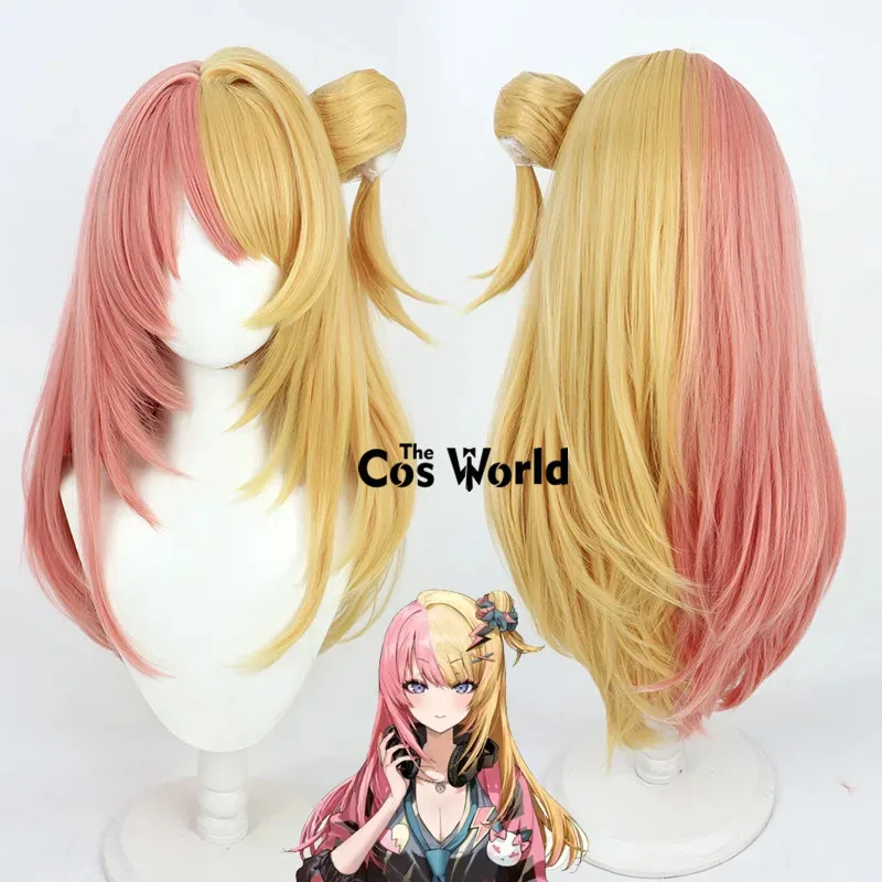 2025 11 الظاهري YouTuber VTuber XSOLEIL Kotoka Torahime 70 سنتيمتر طويل أنيمي تأثيري الباروكات الألياف مقاومة للحرارة الشعر الاصطناعية + شعر مستعار C #2