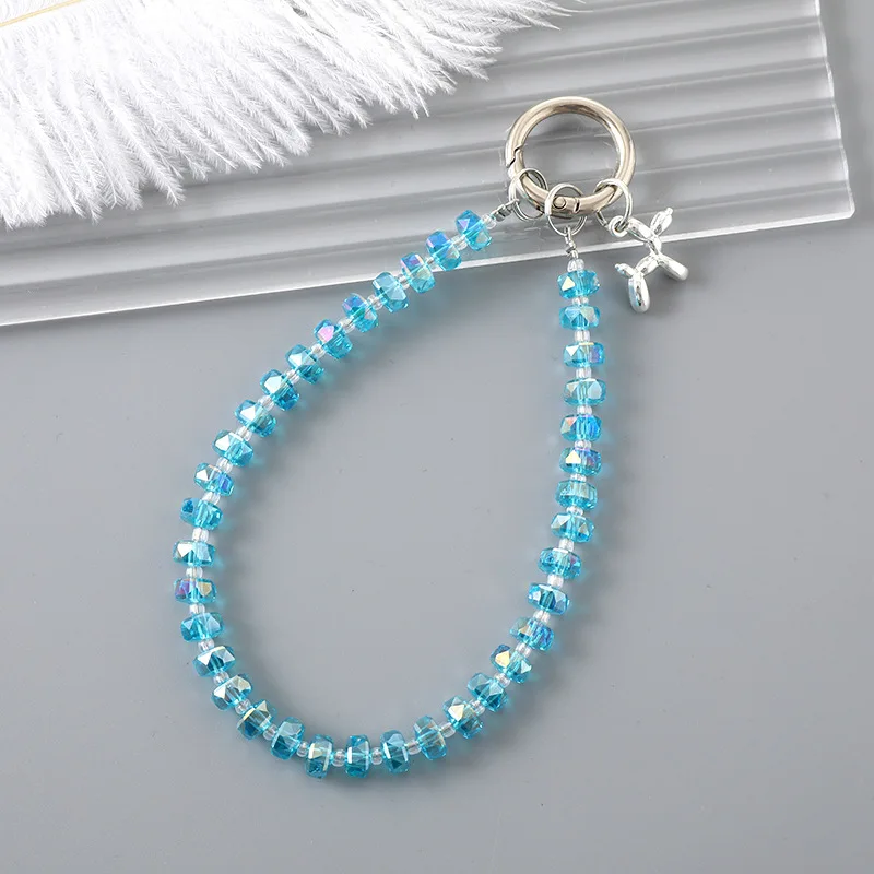 Convenient Crystal Beaded Phone Chain Keychain CCD Phone Charm Accessories