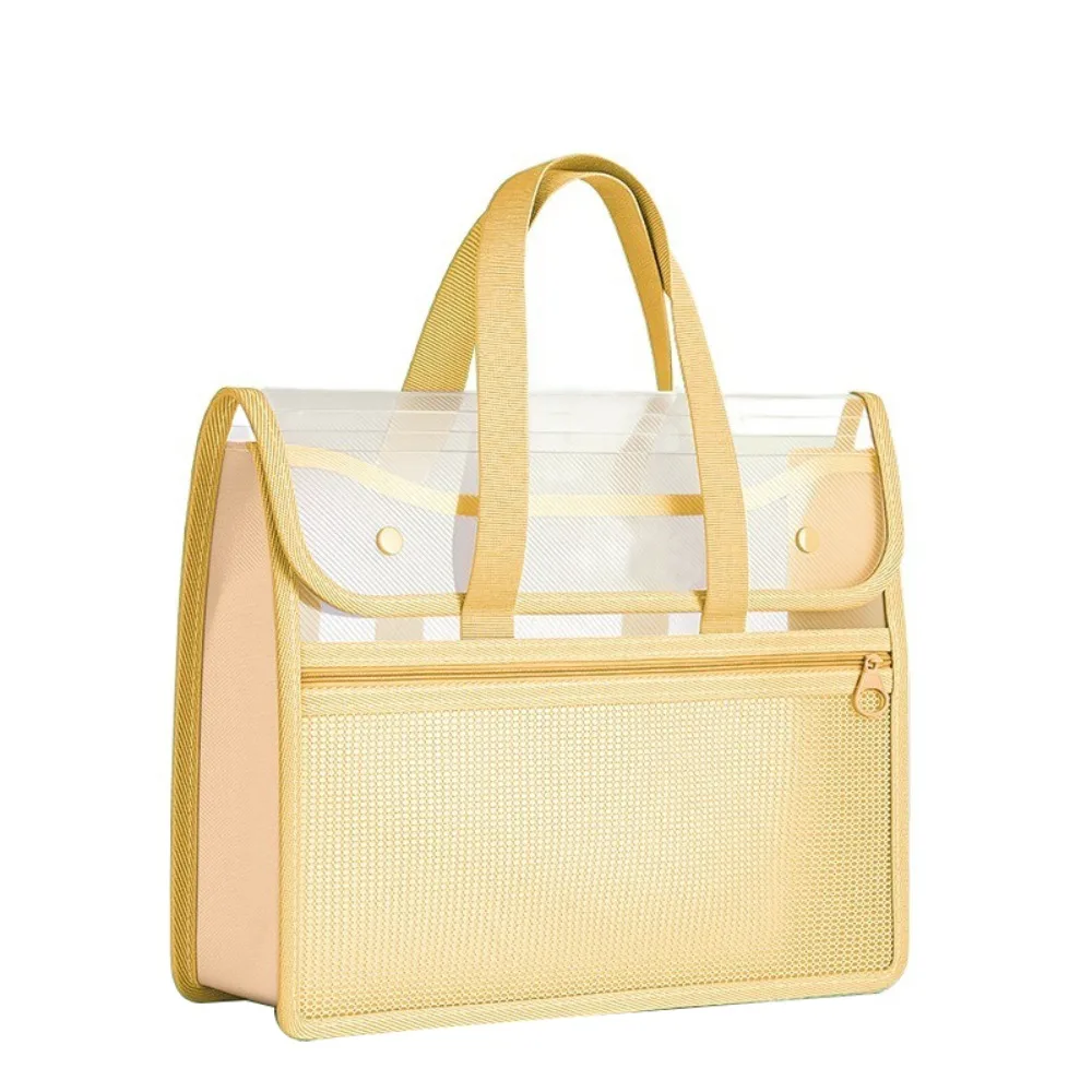 

Сумка для хранения файлов из полипропилена, прозрачная двухслойная сумка для хранения документов, портативный карман на молнии, сумка для хранения данных, сумка для хранения книг