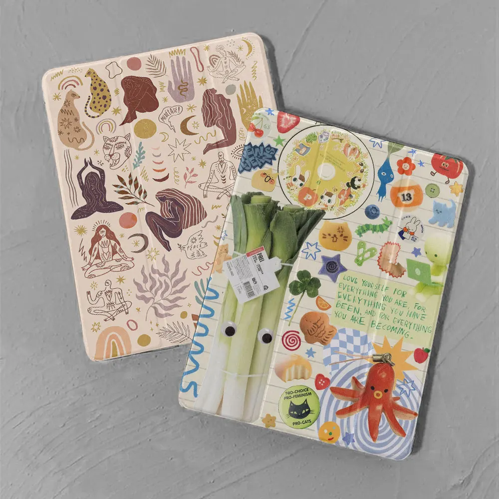 iPad-Hülle mit einfachem Muster Pro13 Zoll 2022, Air5th Gen 10,9 Zoll, ini7 Air6 iPad 11. Generation Anti-Fall-Stiftschlitz Mini4 Clamshell