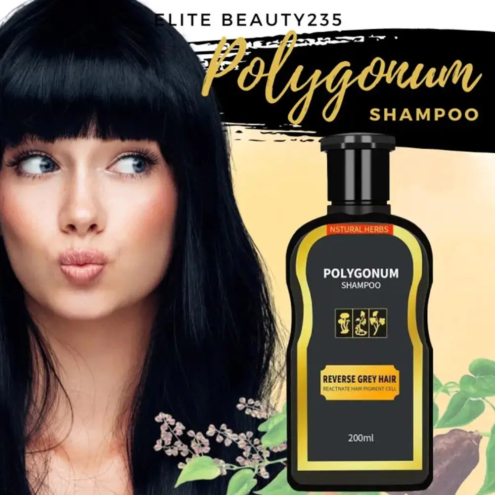 

200ml Polygonum Multiflorum Shampoo Herbal White To Hair Moisturizing Nutrition Anti-off Toiletries Black Care Repair K0Q5