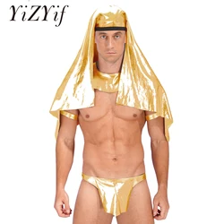 Halloween Cosplay Costumes Ancient Egypt Egyptian Pharaoh Tutankhamun King Empress Cleopatra Queen Costume Clothing for Men