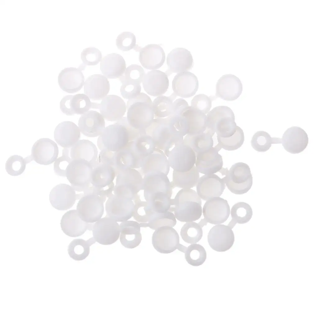 

Pack of 50 Polypropylene Hinged Screw Cover Caps Washer Flip Tops