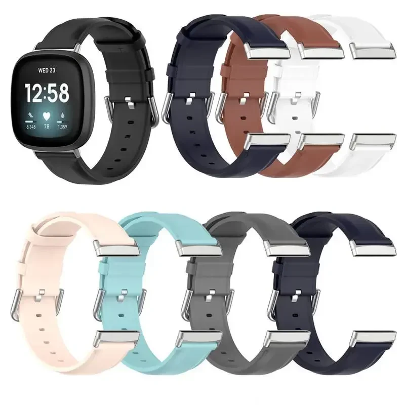 

Leather Strap For Fitbit Versa 2 3 4 Band Loop Genuine Leather for Fitbit Sense 2 Smart watch Replacement Bracelet Correa