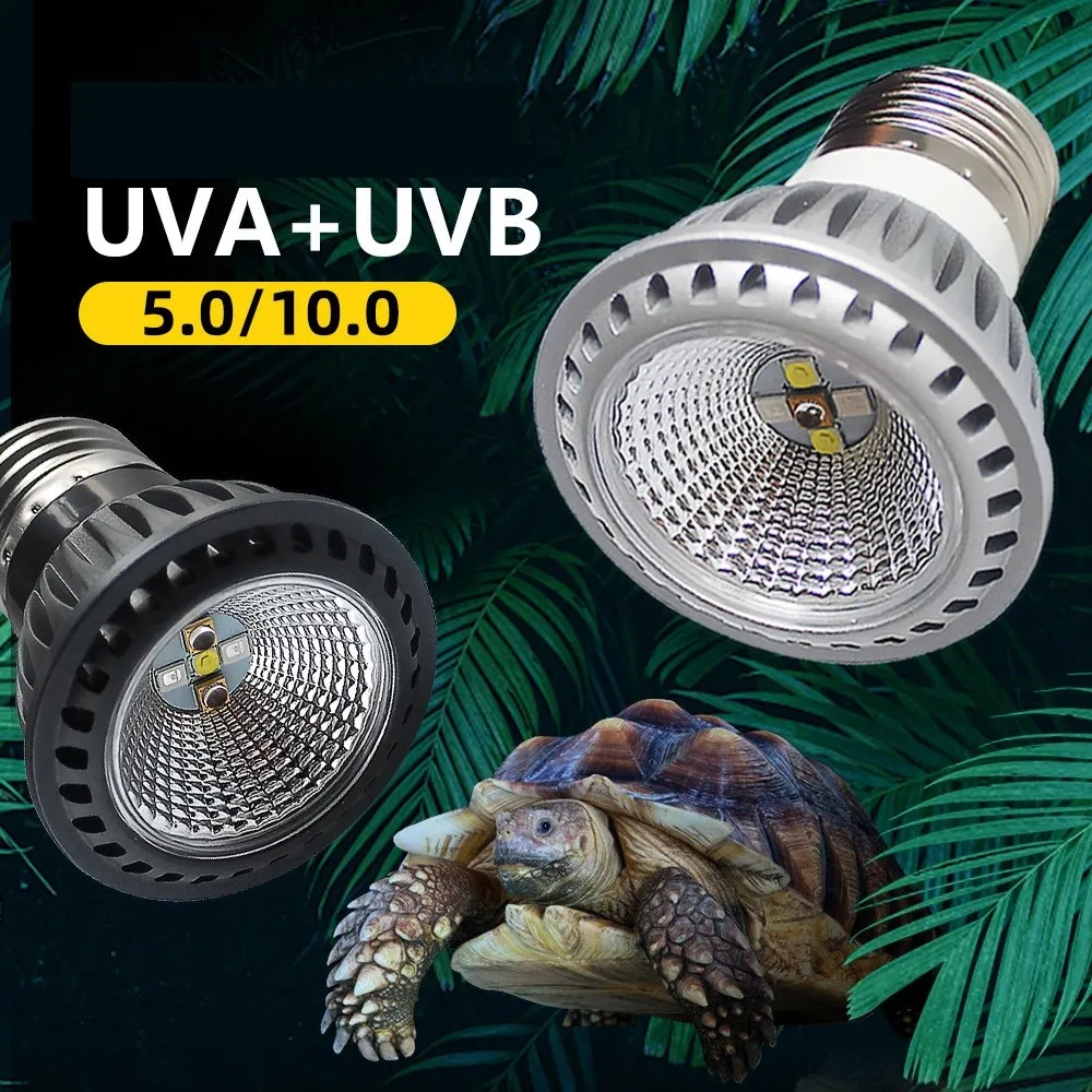 UVA + UVB LED 파충류 조명 거북이 목욕 플랫폼, 전체 스펙트럼 태양 램프, 일광욕 열 램프, 도마뱀 파충류 및 양서류를 위한 