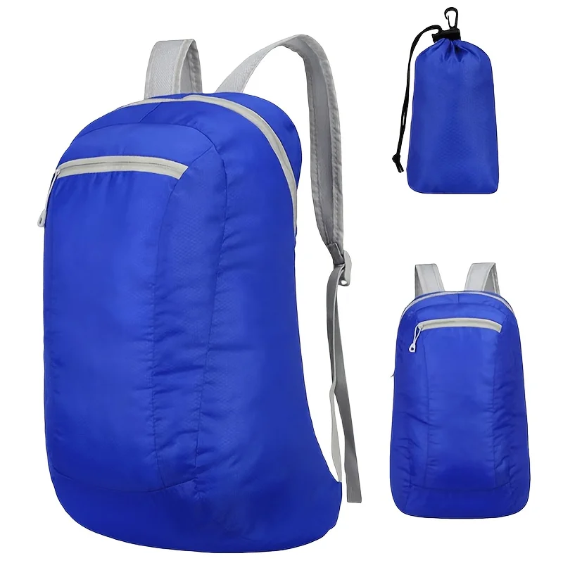 One colorful folding bag - an outdoor lightweight backpack with a dual shoulder strap and a large capacity for sports use.