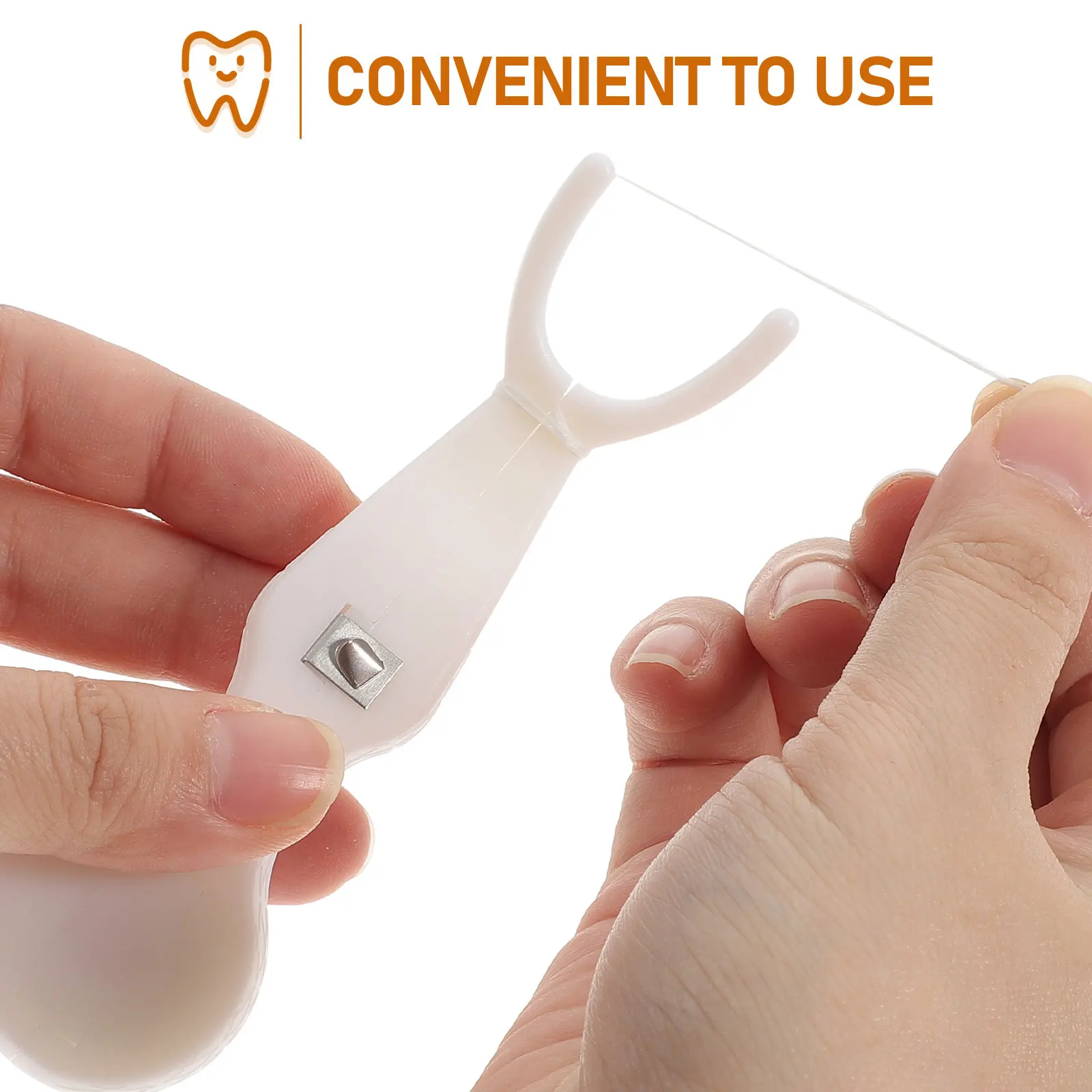Dental Floss Holder Portable Ergonomic Replaceable Flosser for Tartar Removal and Teeth Care