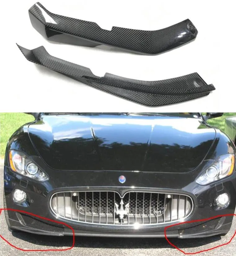 

Real Carbon Fiber Front Lip Splitters Bumper Aprons Cup Flaps Cover For Maserati Gran Turismo GT GTS 2007-2013