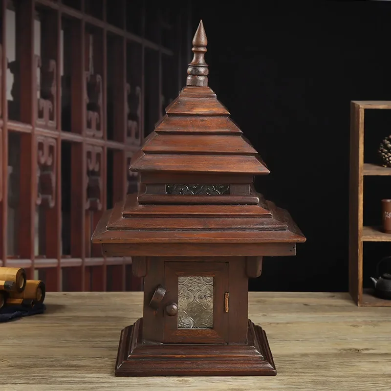 Thai solid wood garden lamp outdoor garden stigma lamp retro villa floor South East Asia style wall tower