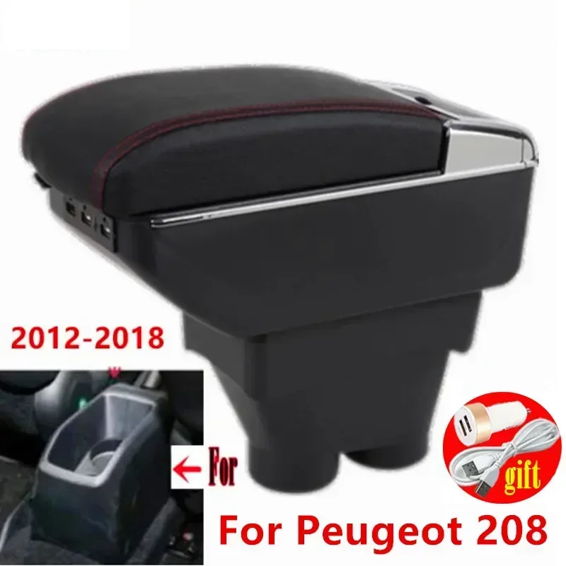 

Central armrest box For Peugeot 208 Armrest Box For Peugeot 208 2012-2018 Car Armrest Storage box Dedicated Retrofit parts