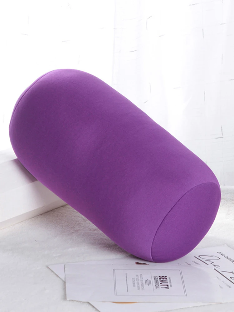 Solid Color Long Round Neck Pillow Washable Cylindrical Maternity Pillow Foam Particle Cushion Bedroom Room Household Textile