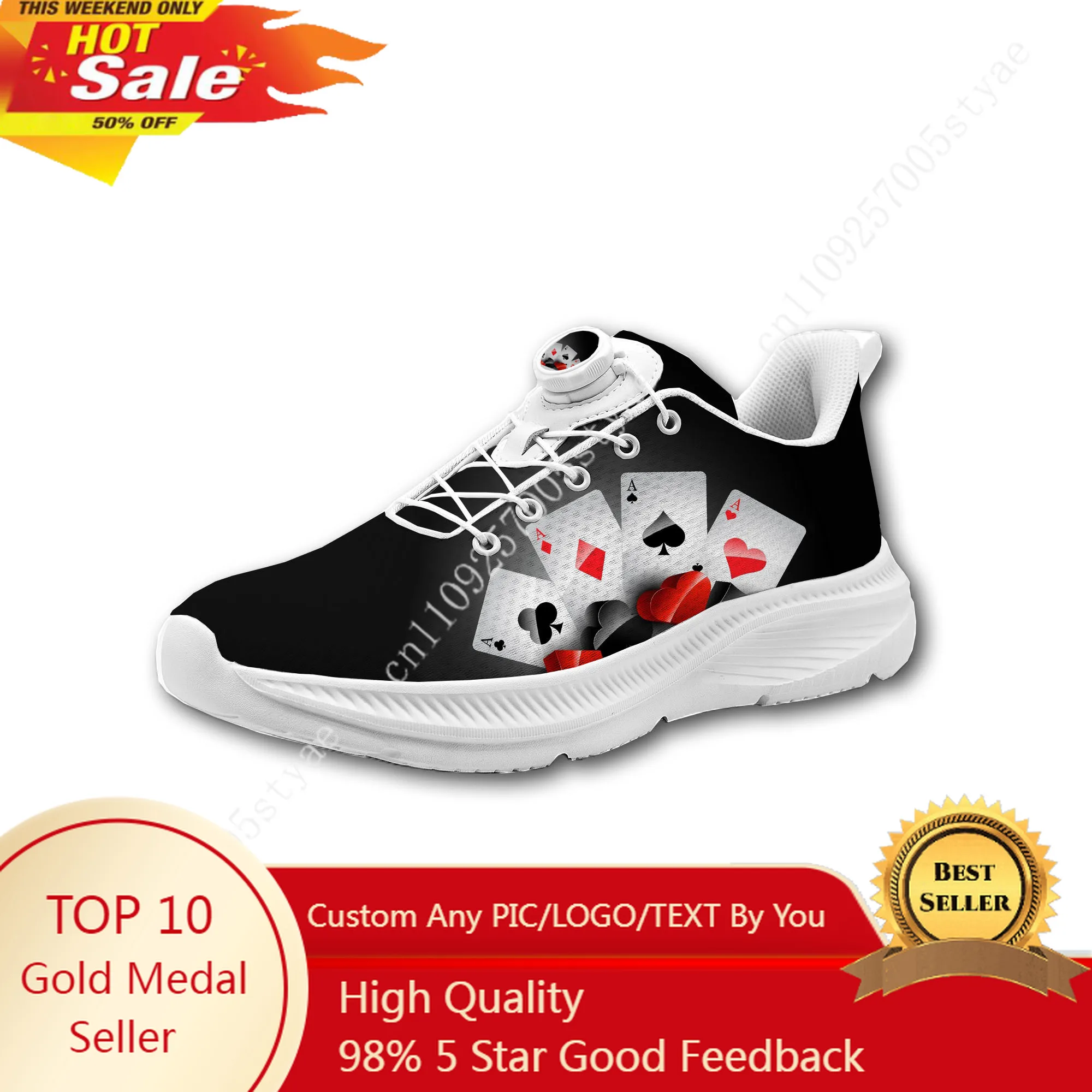 

Стильные кроссовки с 3D-печатью в виде игральных карт для мужчин и женщин, повседневные походные кроссовки без шнурков с поворотной застежкой, спортивная обувь, кастомизированные кеды