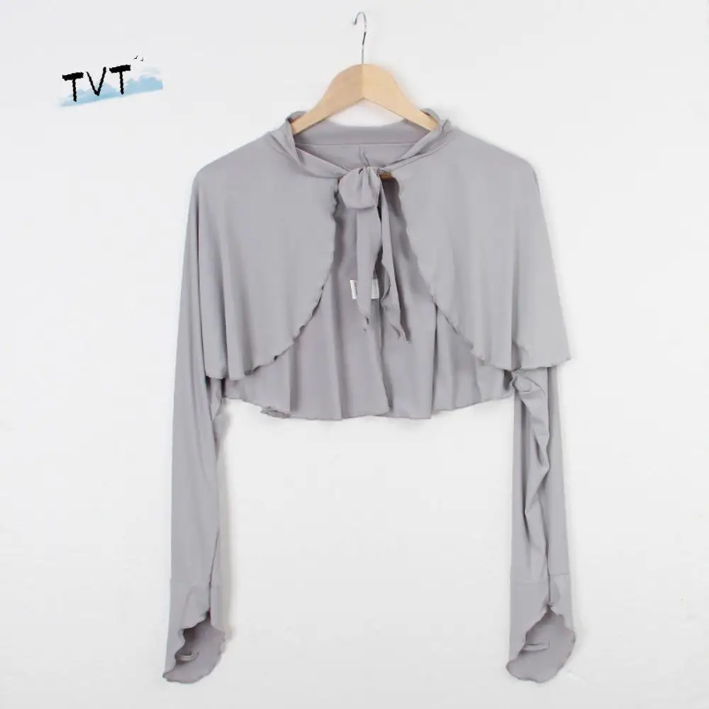

Fashion Ultra-thin Long Sleeve Crop Top Quick-Drying Solid Color Sunscreen Sleeves Anti UV Arm Covers Ice Silk Shawl Girls