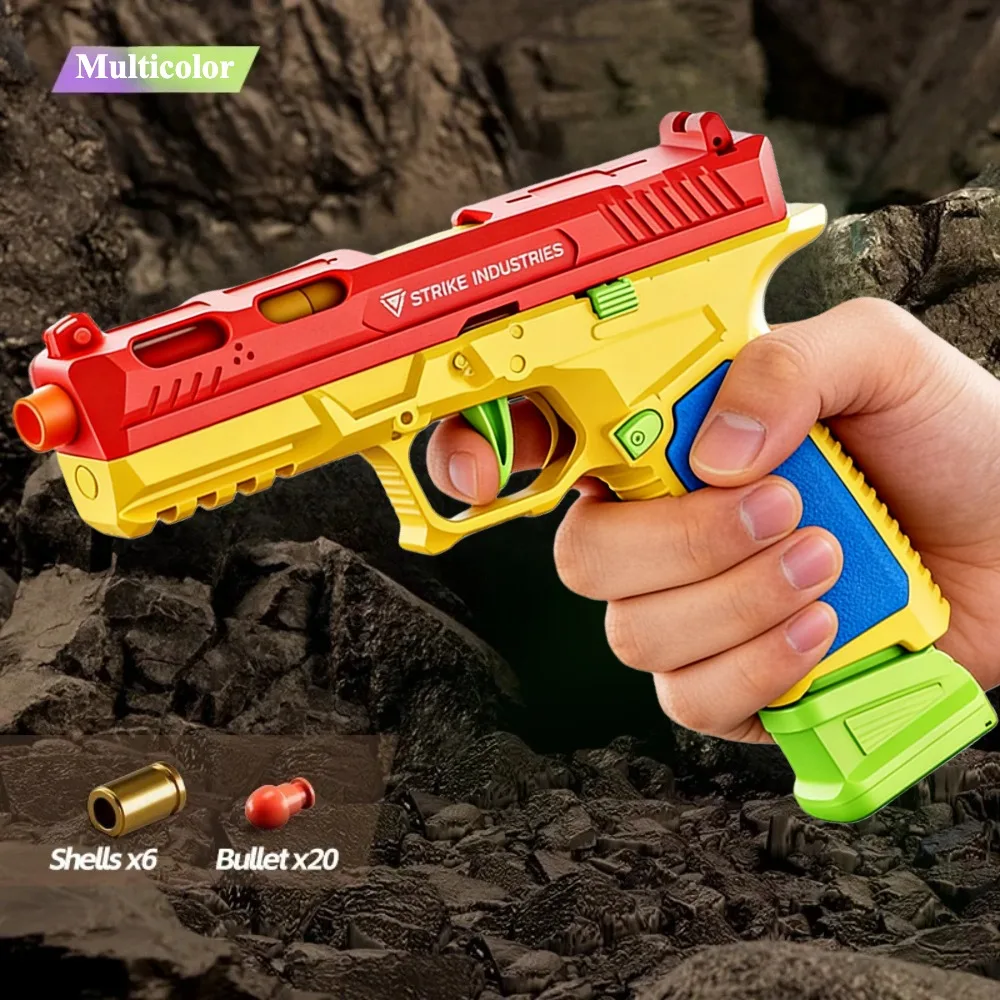 G17 피젯 토이 건 권총 탄피 배출 연속 발사 총 야외 스포츠 사격 게임 어린이 생일 선물