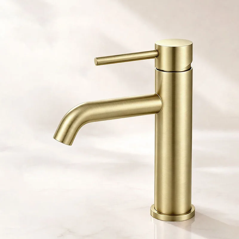 304 Stainless Steel Bathroom Basin Faucet Single Handle Cold Hot Water Tap, Tall & Short Optional, Vanity Sink Mixer Tap