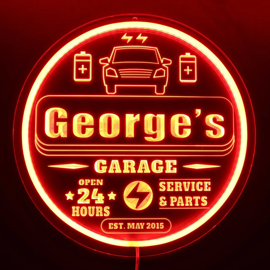 Custom Garage Led Neon Light Personalized Garage Car Acrylic Signs for Home Garage Men Cave Wall Decor Changeable Light Colors