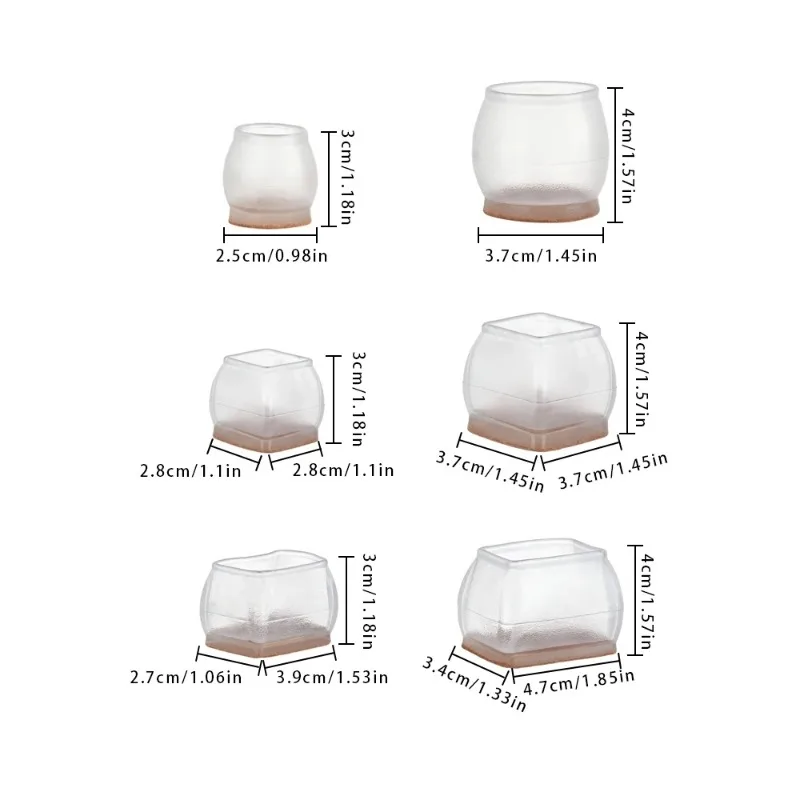Transparent chair legs Floor protectors Non-Slip Silicone feet Pads Protector patas silla For furniture Table Legs Sock Cover