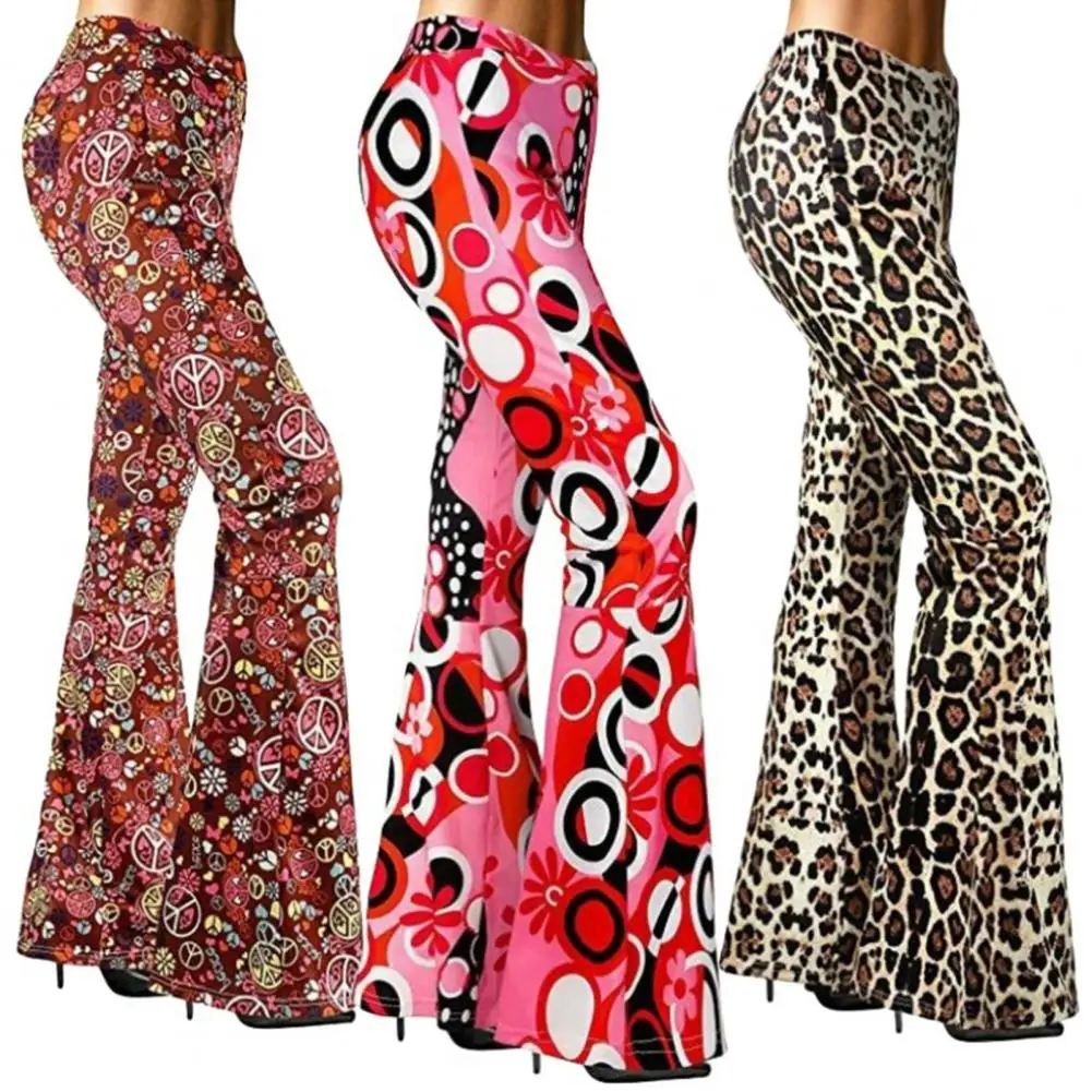 

Versatile Women Pants Women Casual Trousers Trendy Women's Paisley Print Flared Pants High Waist Skinny Trousers for Streetwear