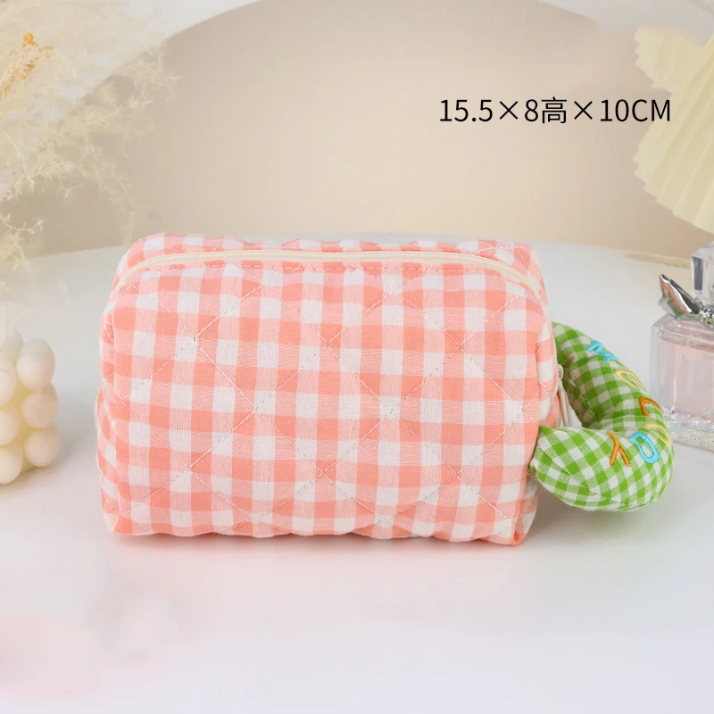 Fashionable and Cute Makeup Bag Large Capacity Portable Travel Cosmetics Wash Bag Home Fresh Cream Color Storage Bag