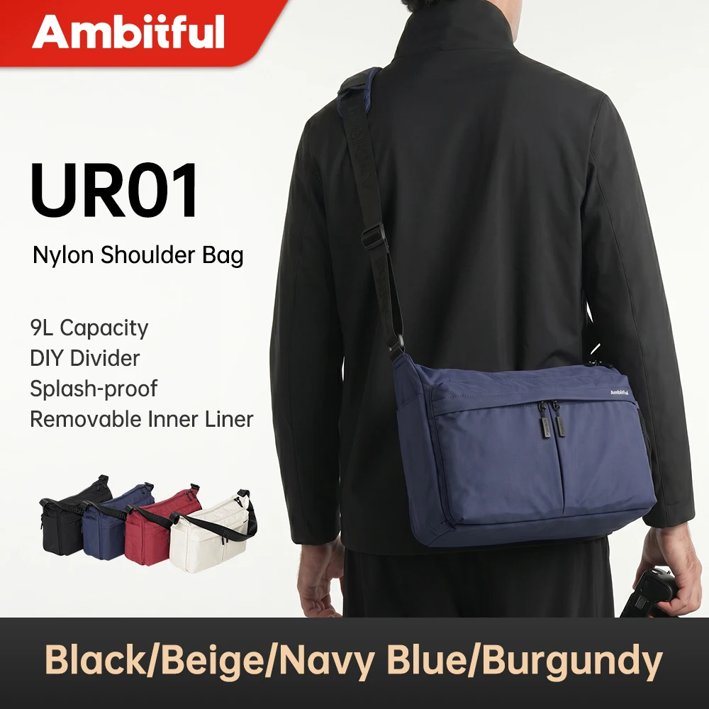 Sac à bandoulière en nylon Ambitful UR01, sac multifonctionnel, sac bandoulière 9L grande capacité, épaissi, imperméable et portable