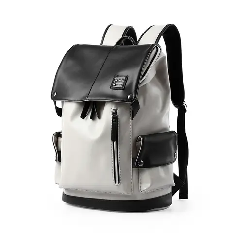 2024 Lether Men Backpack Vintage For Teenager Laptop PC Portable Bags Designer Boys Travel Backpack Thin School Luxury Mochila