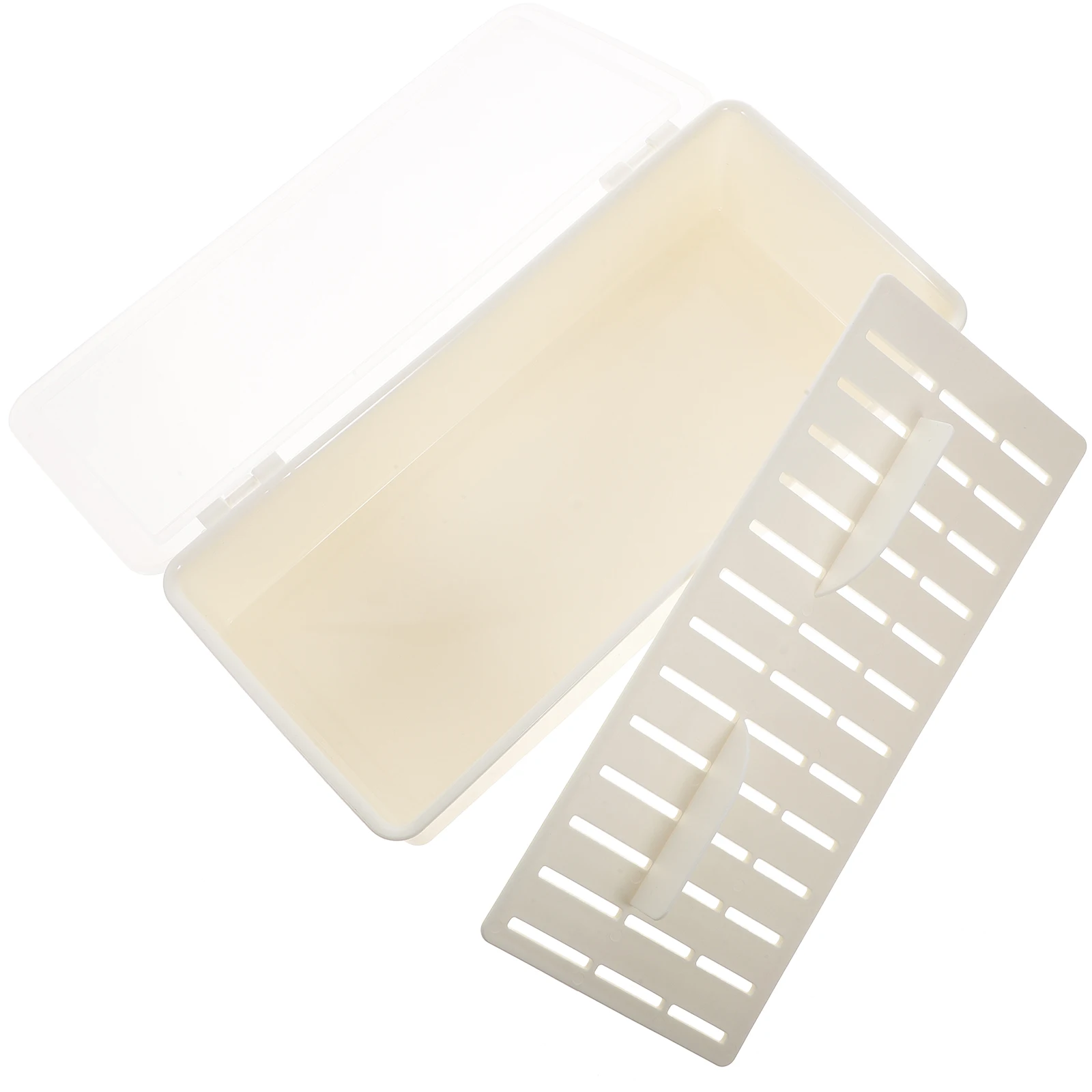 

Cutlery Storage Box PP Material Kitchen Utensil Organizer Transparent Lid Draining Tray Design Household Accessory