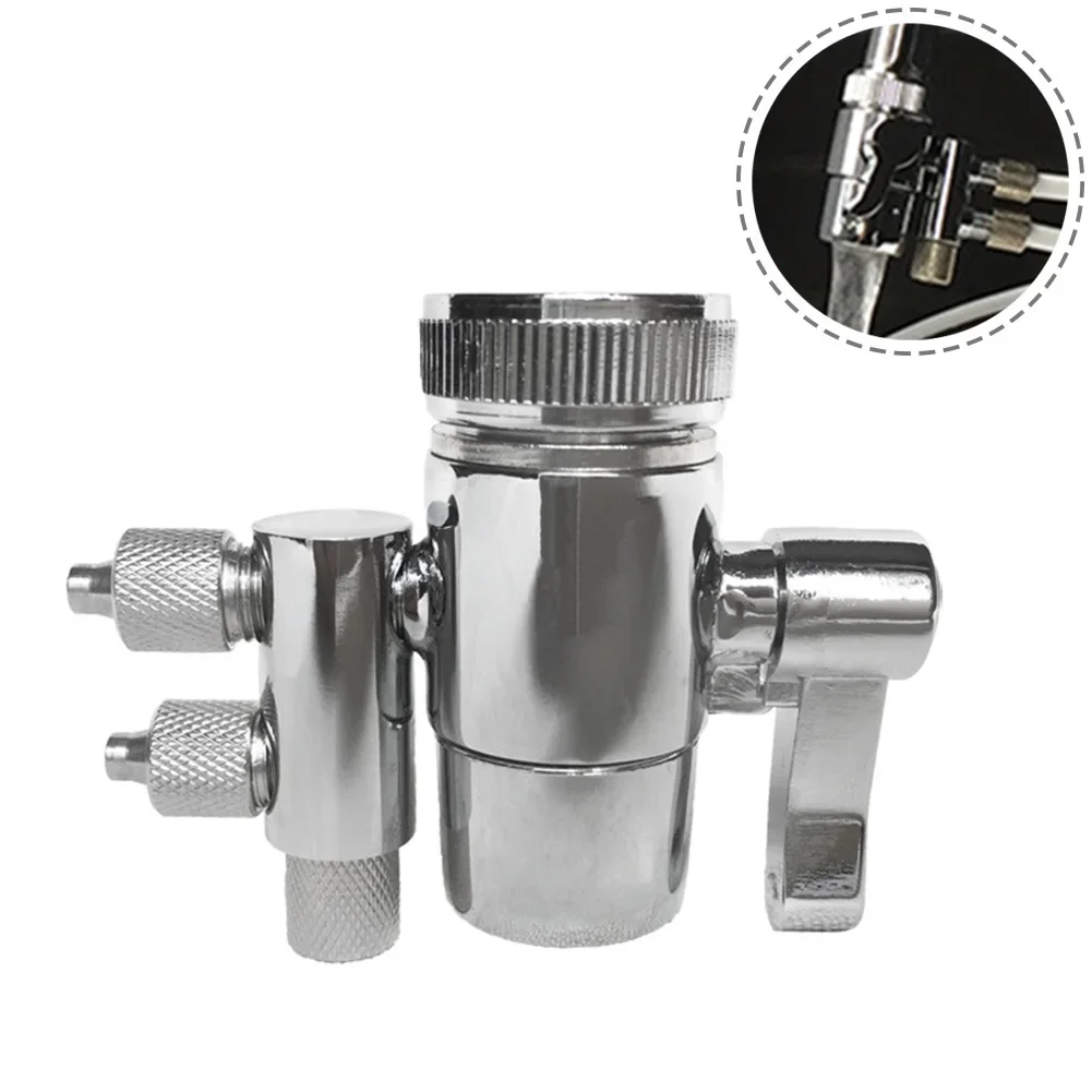 

M22 Two Way Faucet Adapter Diverter Valve For Water Filters Purifiers 1/4" Tubing Chrome Silver Kitchen Accessories