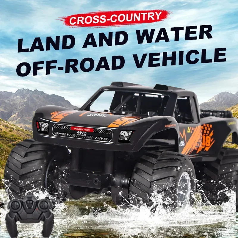 

Water Land Amphibious 2.4G 4WD RC Car Off Road Remote Control Car Waterproof Drift Powerful Off-Road Vehicle for Kids Boy Toys