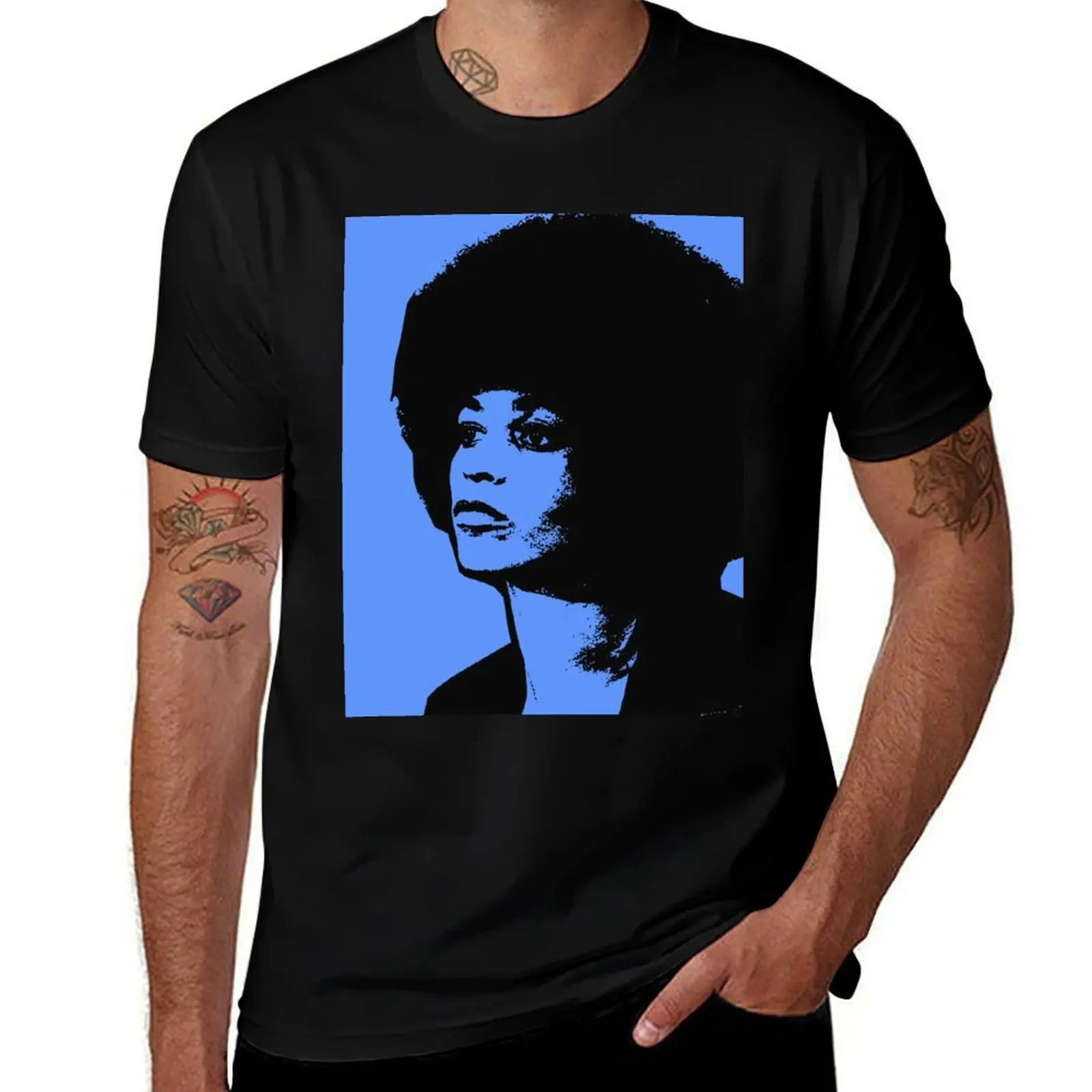 ANGELA DAVIS (BLUE) T-Shirt Work Wear Simple Tee Shirt