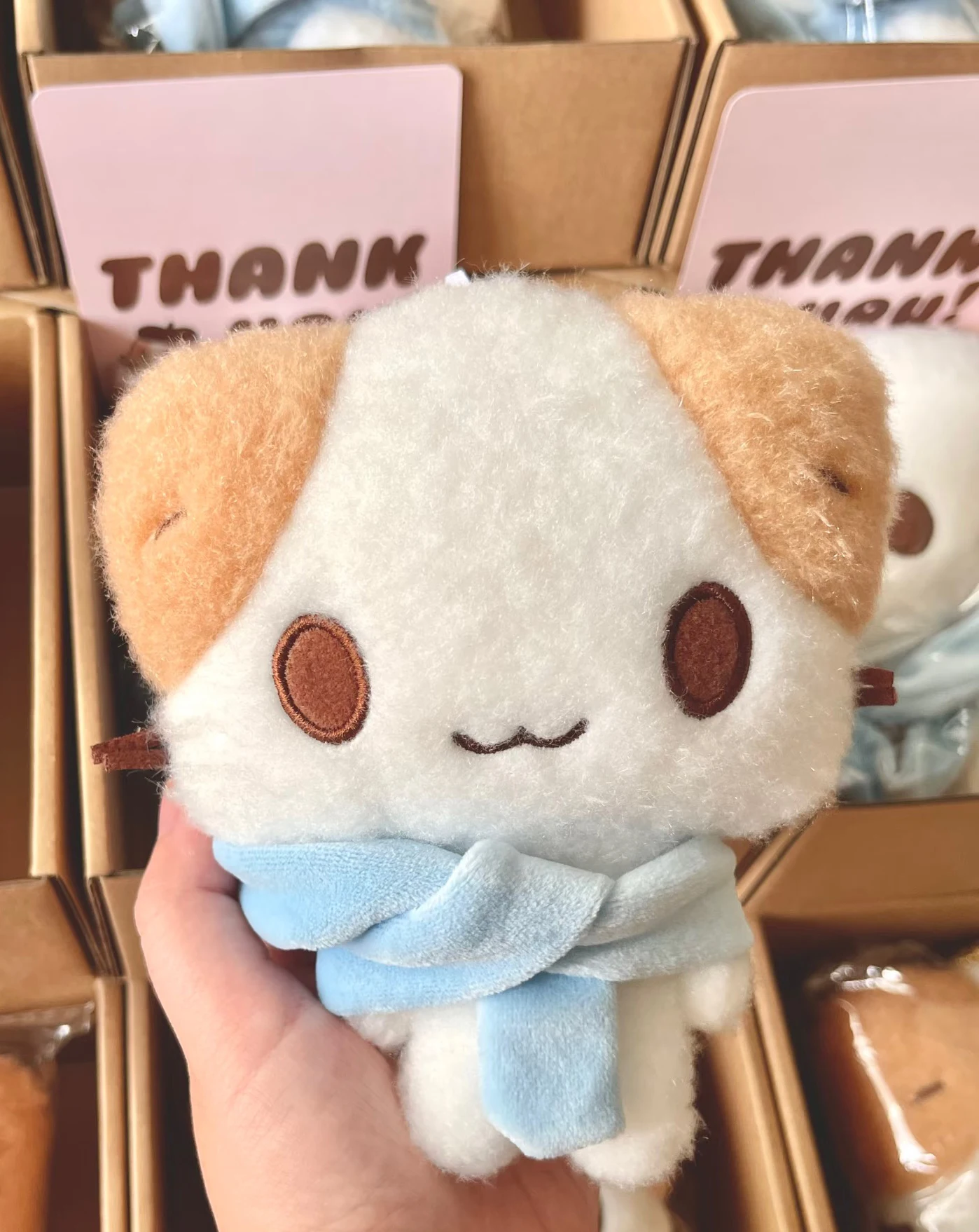 

13CM Cotton Scarf Candy Cat Kawaii Plush Doll Toys Cute Soft Stuffed Plushie Keychain Bag Pendant For Kids Brithday Gift