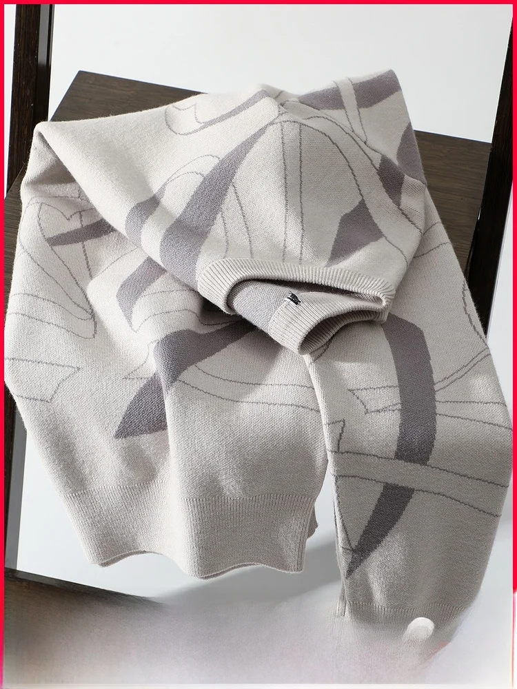 

Классический свободный мужской вязаный свитер, круглый трикотажный свитер irt Sli, универсальная осенне-зимняя модная повседневная одежда