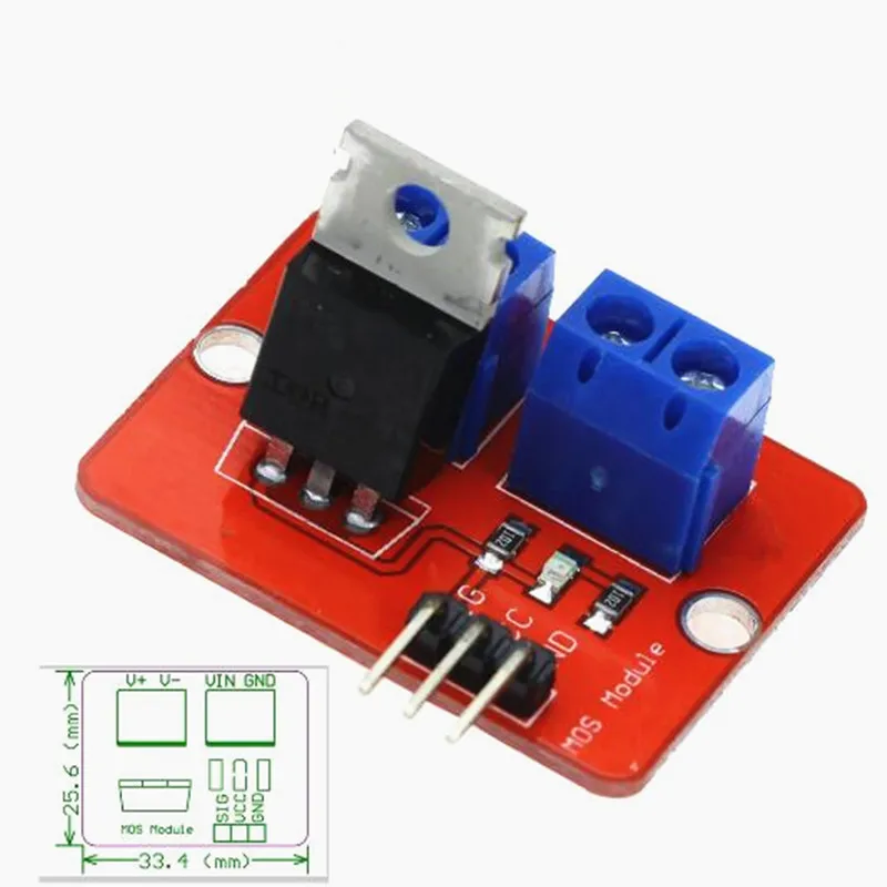 1 Buah - 10 Buah Tombol MOSFET Atas 0-24V Modul Driver MOS IRF520 untuk Kit DIY MCU ARM Raspberry Pi