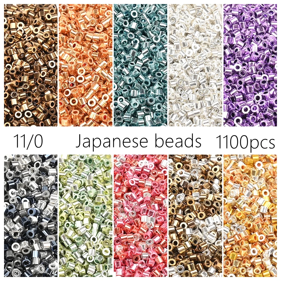 Einheitliche 11/0 antikgoldfarbene japanische Glasperlen für die Herstellung von französischem Schmuck, handgefertigte Perlenketten, 1100 Stück/Packung