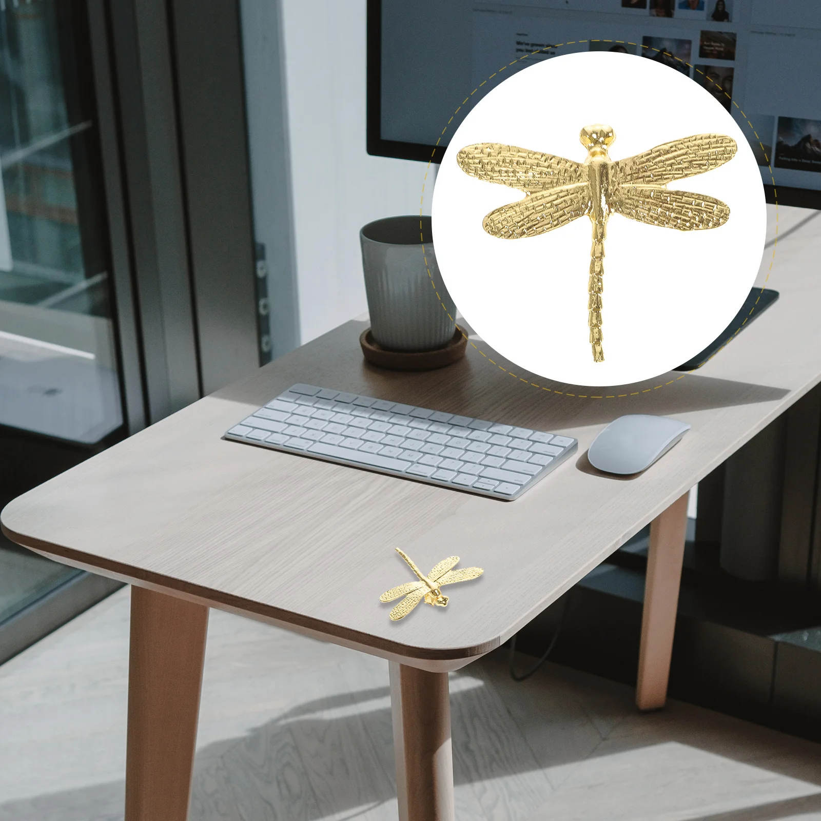 

1Pcs Brass Dragonfly Ornament Creative Wing Detachable Home Decoration Porch Ornament Dragonfly Adornment