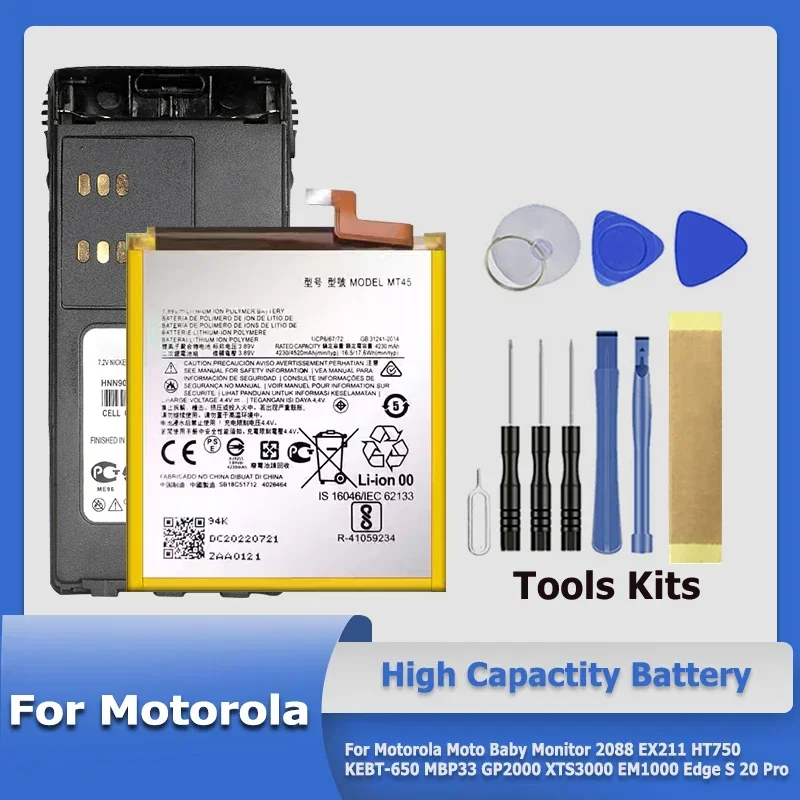 SNN5341A HNN9008A Battery For Motorola Moto Baby Monitor 2088 EX211 HT750 KEBT-650 XTS3000 MBP33 GP2000 EM1000 Edge S 20 Pro