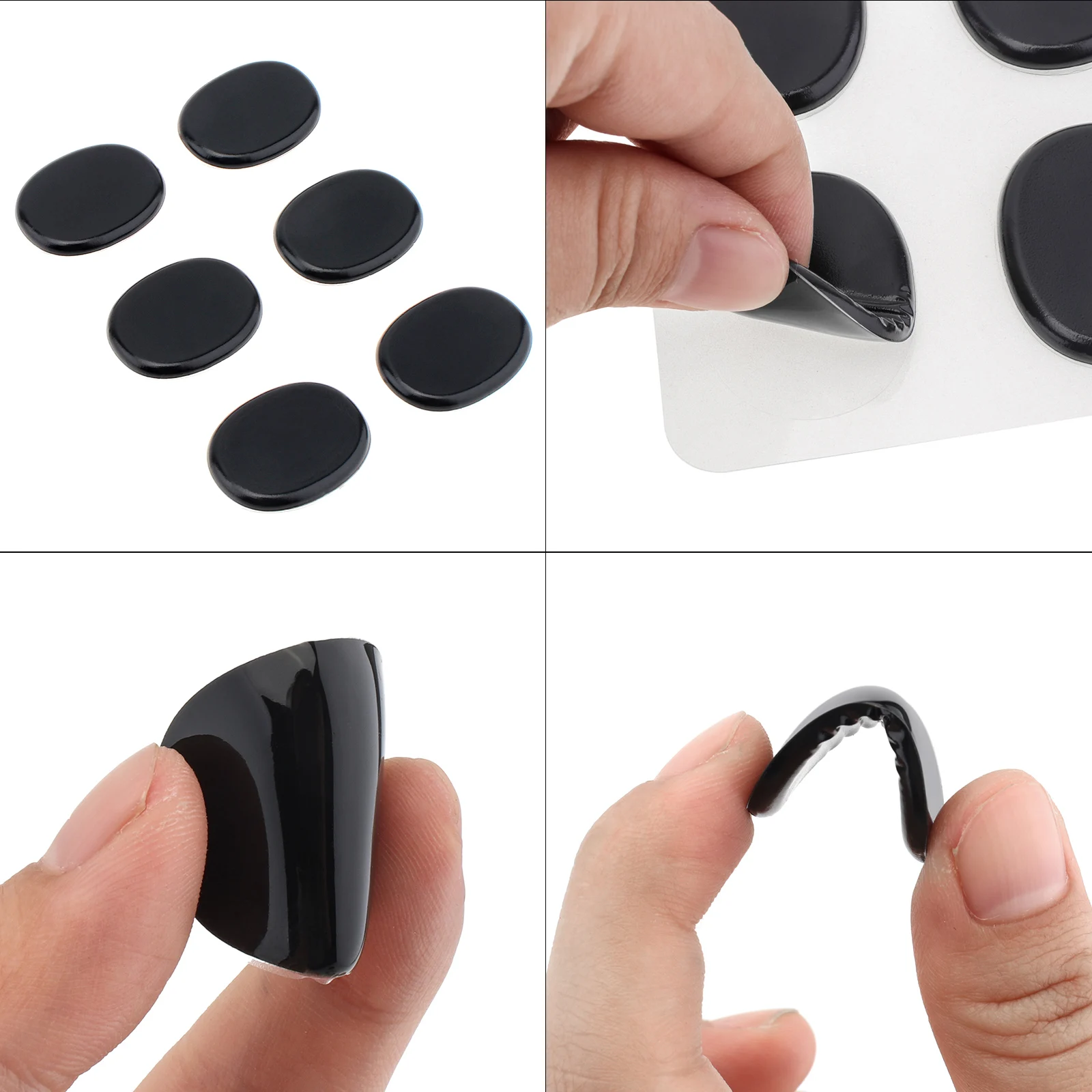 6pcs/set  Silicone Soft Drum Silencer Dampeners for Drums Tone Control, Black Drum Mute Pads