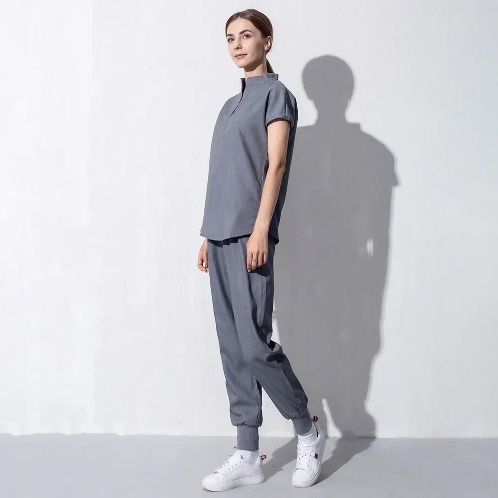 Vêtements de travail à la mode pour femmes, uniforme médical, chemise de propor, chemise à manches courtes, animalerie, médecin, infirmière, uniforme d'infirmière, pantalon Y +