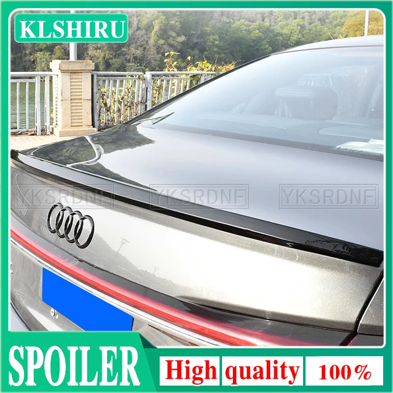 2019 2020 2021 2022 to up For Audi A6 C8 spoiler High Quality ABS Trunk Lip Wings Tail Spoiler By Glossy Black Carbon Fiber