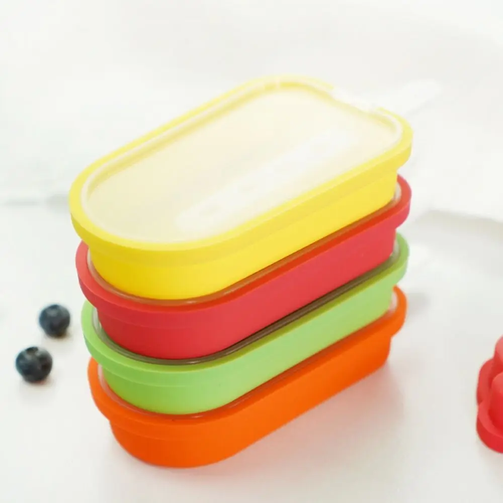 With Lid and Sticks Silicone Popsicle Mould Easy To Demould Reusable Ice-lolly Maker Stackable Ice Cream Mold Cheese Lollipops