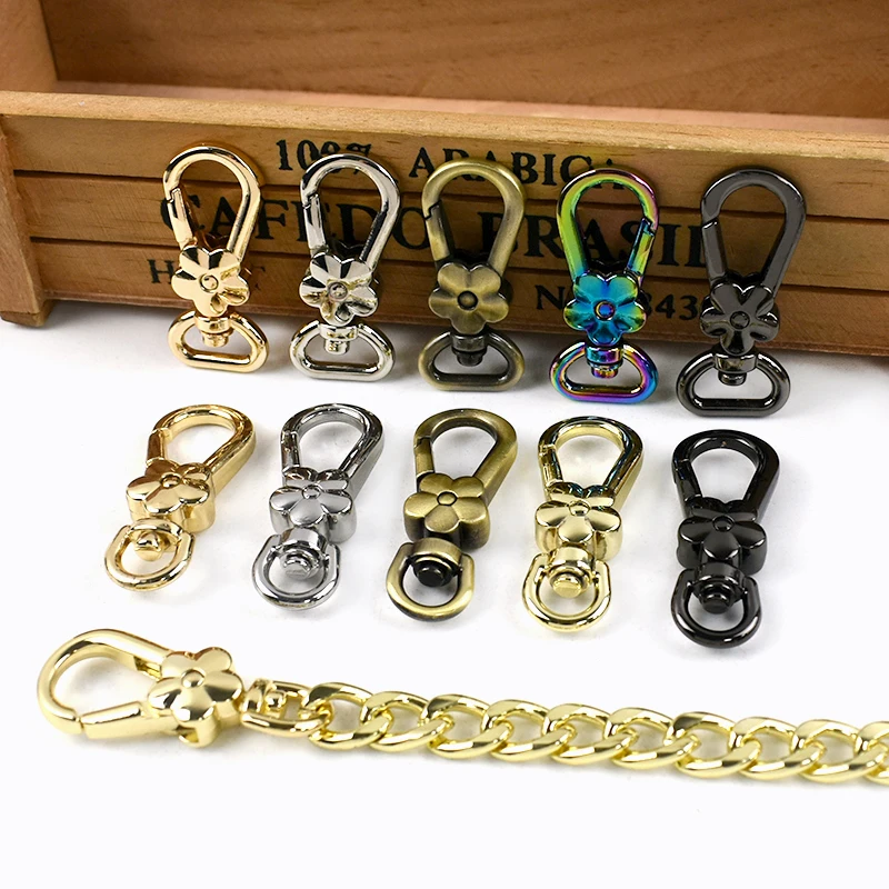 

4/10/20Pcs 9/13mm Metal Lobster Buckle Cute Flower Hook Bag Strap Connector Buckles Dog Collar Swivel Clasp Luggage Accessories
