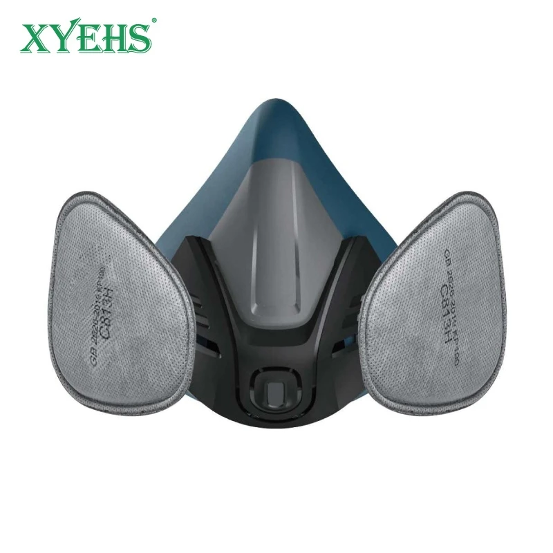 XYEHS-Demi-masque anti-poussière, protection qualifiée ale en TPE, avec 2x filtres en coton, pour atelier industriel, peinture de polissage