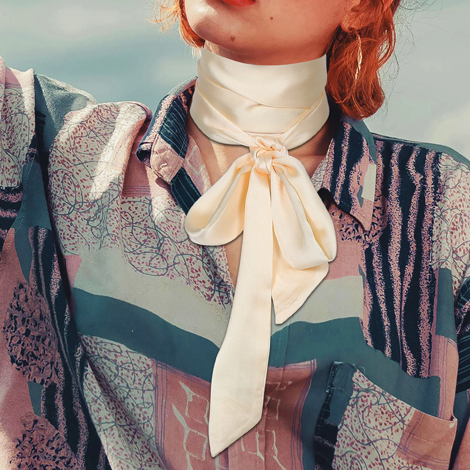 

Handle Hair Tie Scarf Ladies Bundled Bag Lady Scarfs Elegant for Women Fashionable Polyester Miss