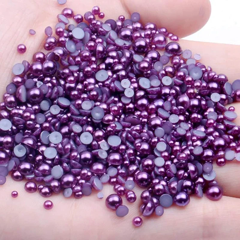 Perles demi-rondes en acrylique ABS, perles à dos plat, bijoux de bricolage, embellissement exécutif, 3mm, 4mm, 5mm, 6mm, 8mm, 10mm, 12mm, 14mm, 50-1000 pièces