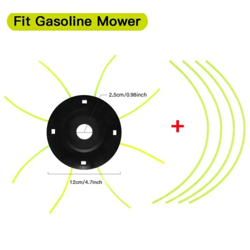 New 4 Lines Grass Trimmer Head Iron Plate Replacement Strimmer Grass Head Removal Durable Garden Weed Brushcutter Part