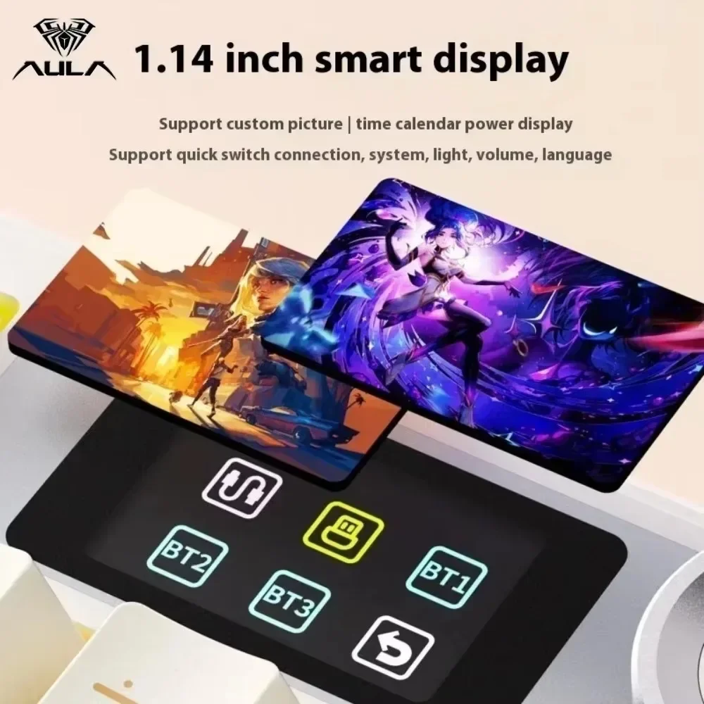 Aula F108PRO 맞춤형 키보드 게임용 기계식 키보드 Bluetooth 무선 RGB 가스켓 구조 Esports 게임 액세서리
