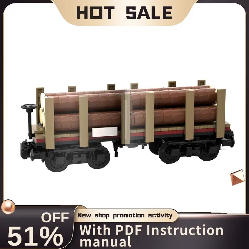 New 305Pcs City Technical Train Tracks Railway Moc Logging Car Model Custom Puzzles Diy Creative Ideas Kids Toys Birthday Gifts
