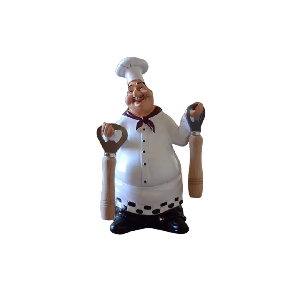 

Retro Resin Chef Ornament American Style Desktop Decor Kitchen Tools Holder Bar Cafe Home Decorative Cartoon Sculpture