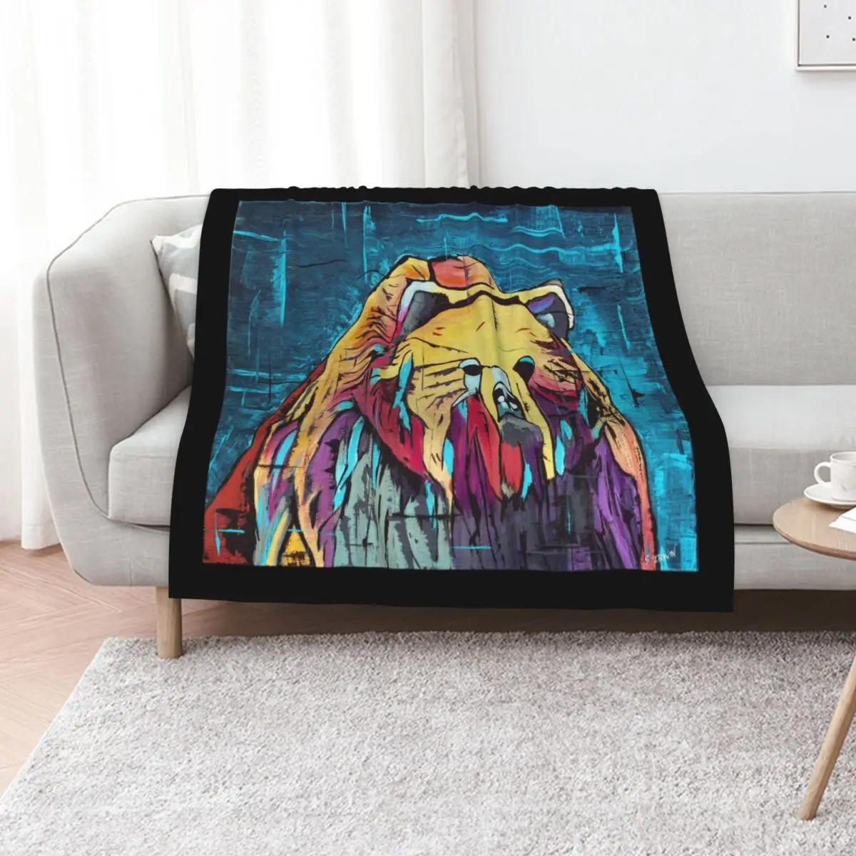 Abstract Grizzly Bear Throw Blanket Decoratives Plush Blankets For Baby halloween For Decorative Sofa christmas gifts Blankets