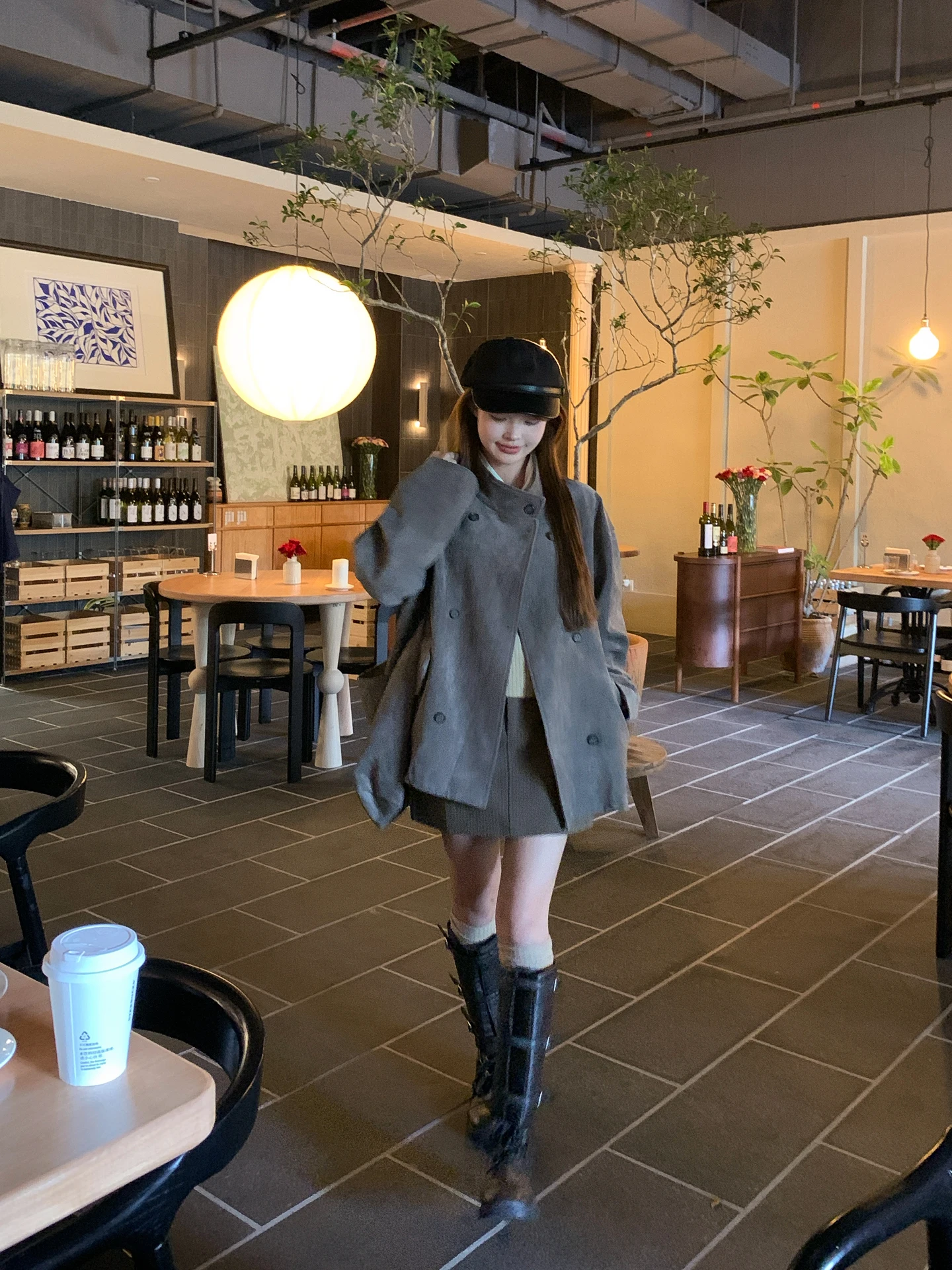 

Ретро-корейское замшевое пальто свободного кроя для женщин, осенне-зимняя модная куртка с эффектом похудения, простой дизайн, стандартный размер